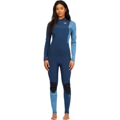 BILLABONG WOMENS – SYNERGY 4/3MM – CHEST ZIP WETSUIT – BLUE WAVE (SIZE EU6 ONLY)