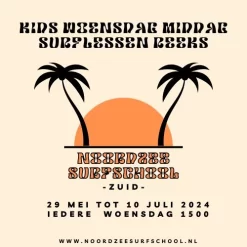 Noordzee Surfschool – Kids Woensdag Middag – 28 Augustus Tot 9 Oktober 2024 -Surf Series Store Light Orange Beach Club Recreation Logo