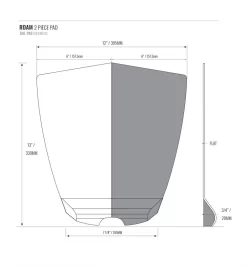 ROAM 2 PIECE TAIL PAD – Black -split -Surf Series Store ROAM 2PC SCHEMATIC tailpad grip