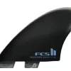 FCS II PERFORMER QUAD SPLIT KEEL PERFORMANCE GLASS FINS LARGE TO EXTRA LARGE BLACK