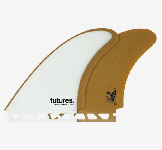 Twin Fins – CHRISTENSON Fiberglass Brown – FUTURES 1 Twin Fins – CHRISTENSON Fiberglass Brown – FUTURES