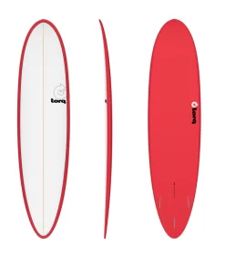Torq Surfboard Mod Fun 7’6 Red White Deck