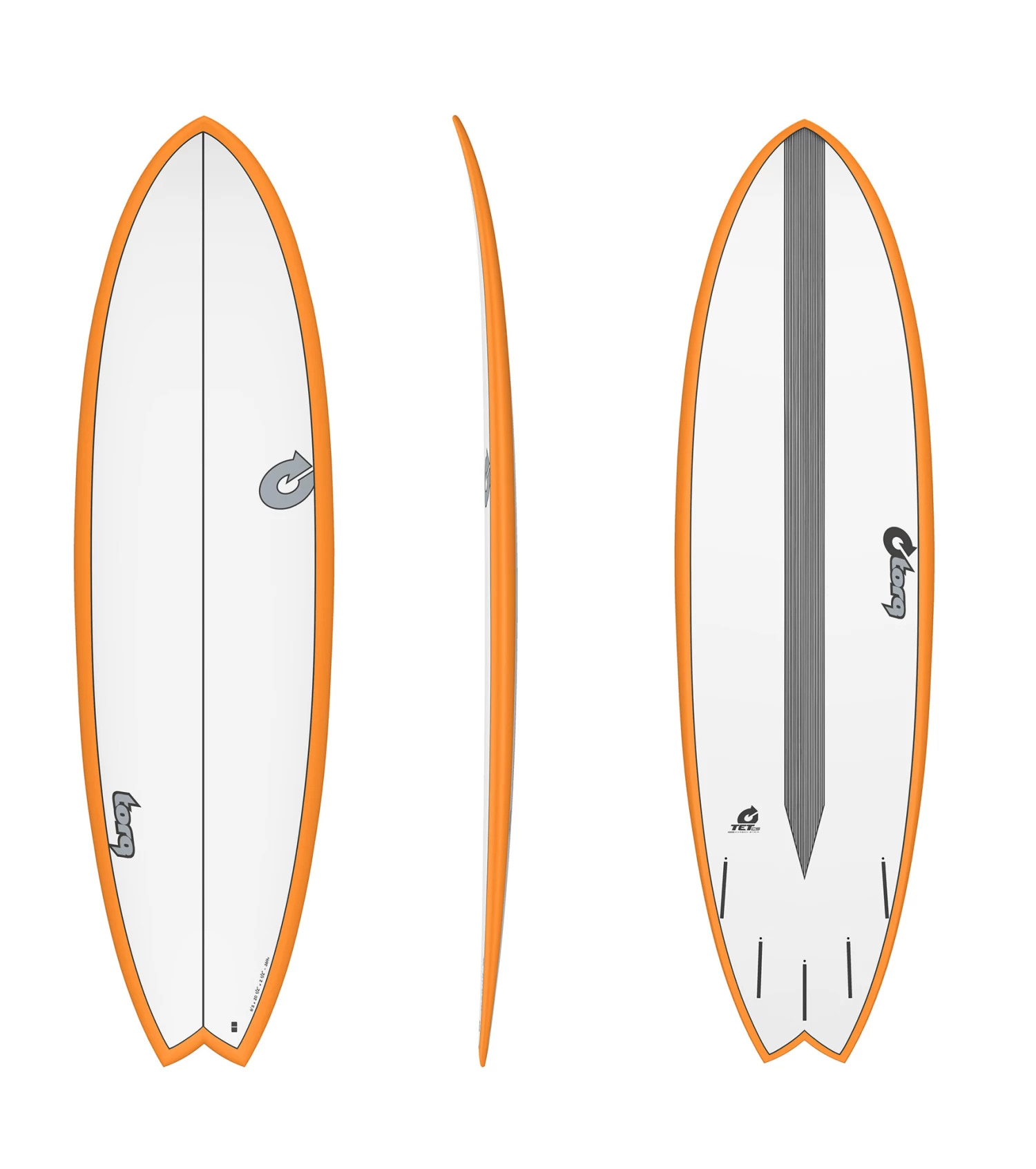 Torq TET – Carbon Strip – Fish – 6’3 – Orange Rail
