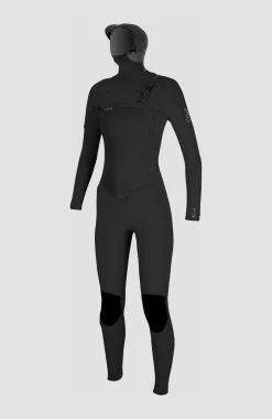 VROUWEN EPIC 6/5/4MM CHEST ZIP FULL WETSUIT WITH HOOD | BLACK